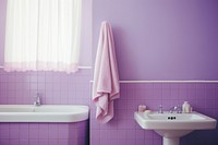 Bathroom purple sink architecture.