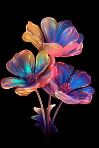 Flower glowing pattern petal. AI generated Image by rawpixel.