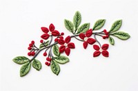 Mistletoe embroidery pattern red. 