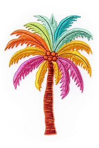 Palm tree embroidery pattern plant. AI generated Image by rawpixel.