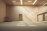 Inside gym empty flooring lighting architecture.