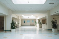 Inside hospital architecture flooring building.