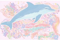 Abstract art of dolphin backgrounds painting animal.