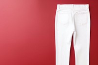 Jeans mockup pants white red.