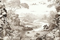 Landscape drawing sketch tranquility.
