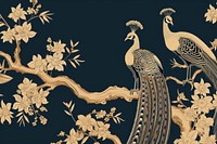 Peacock in china wallpaper pattern animal.