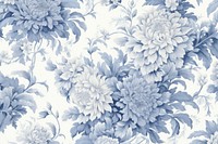 Blue Dahlia toile wallpaper pattern nature.