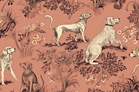 Dog toile wallpaper pattern animal.