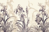 Iris toile pattern drawing flower.