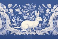 Rabbit toile wallpaper pattern animal.