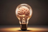 Light bulb with human brain inside lightbulb innovation electricity.