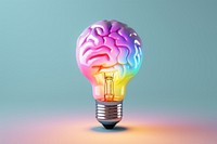 Light bulb with rainbow brain lightbulb innovation creativity.