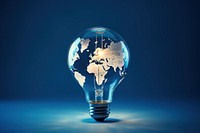 Light bulb with world map lightbulb innovation solution.