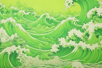 Ocean and wave green wallpaper pattern.