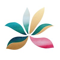 Watercolor brush stroke flower and glitter pattern plant leaf. AI generated Image by rawpixel.
