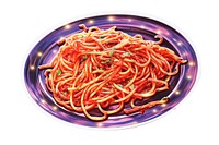 Spaghetti glitter sticker pasta plate food.