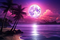Palm tree at sunrise purple night astronomy.