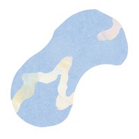 Blue glitter marble distort shape white background biology pattern.