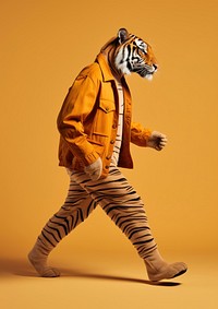 Tiger animal wildlife walking. AI generated Image by rawpixel.