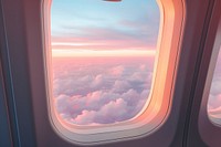 Airplane window porthole vehicle transportation. AI generated Image by rawpixel.