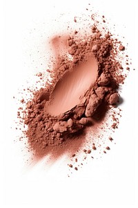 Brown powder makeup white background ingredient. 