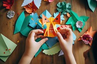 Animal paper craft origami hand art. AI generated Image by rawpixel.