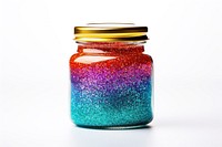 Colorful glitter jar white background container. AI generated Image by rawpixel.