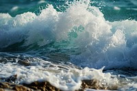 Large wave splashing in emerald sea outdoors nature ocean. AI generated Image by rawpixel.