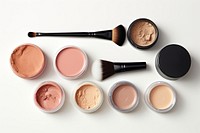 Makeup base cosmetics brush white background.