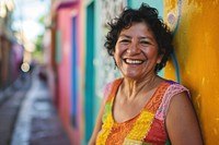 Middle aged hispanic woman smiling laughing cheerful portrait. AI generated Image by rawpixel.