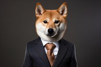 Shiba inu animal portrait necktie.