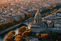 Paris aerial view architecture metropolis cityscape. AI generated Image by rawpixel.