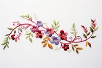 Ornament flower in embroidery style needlework pattern textile.