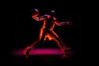 Photography of a basketball radiant silhouette dancing light adult.