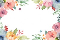 Watercolor painting border pattern flower plant.