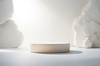 White stone podium table white furniture. AI generated Image by rawpixel.