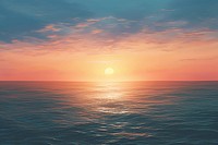 Sun rising over the ocean outdoors horizon nature.