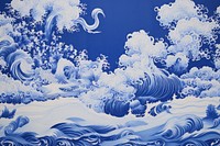Ocean and wave painting pattern nature.