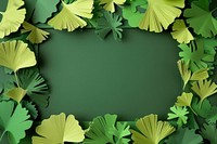 Green ginko leaves frame backgrounds nature plant.