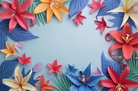Lily flowers frame art backgrounds origami.