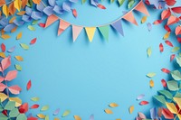 Rainbow flags frame backgrounds confetti origami.