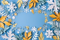 Snowflakes leaves frame backgrounds pattern nature.