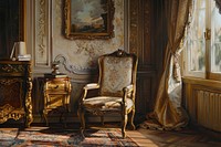Classical interior armchair furniture painting.