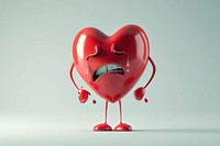 3d broken heart character cartoon representation balloon.