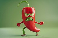 3d chilli pepper character vegetable cartoon food.