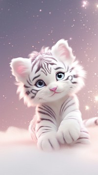 White tiger dreamy wallpaper animal cartoon mammal.