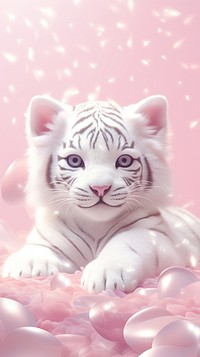 White tiger dreamy wallpaper animal mammal pet.