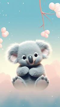 Koala dreamy wallpaper cartoon mammal animal.