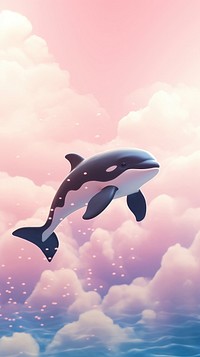 Orca dreamy wallpaper animal dolphin cartoon.
