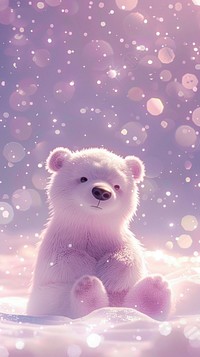 Polar bear dreamy wallpaper mammal nature winter.